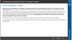 Don Wilson's Court Decisions: Block 4 - Surveying Procedures